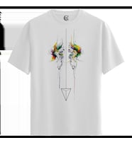 Mirror Bloom - %100 Pamuklu Kadın Beyaz Tişört - Premium Quality (Siyah - Beyaz)