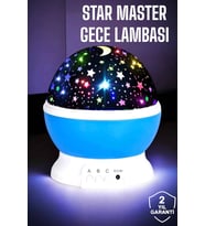 Yıldızlı Gökyüzü Projeksiyon Gece Lambası Hareketli Işık Şovu
