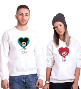 Tshirthane Carl Ellie Sevgili Kombinleri Sweatshirt Kombini (Tek Ürün Fiyatıdır.)