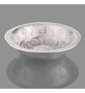 Gümüş Renk Yuvarlak Zamak Dekoratif Hamam Tası