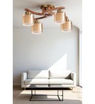 WESTON 4 LÜ NATUREL ÇİFT CAMLI PLOFONYER AVİZE