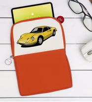 BK Gift Klasik Araç Tasarımlı Taşınabilir Koruyucu Tablet Kılıfı & Organizer Çanta - Turuncu-7