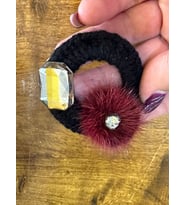 ÇAP 6 CM TÜĞLÜ TAŞLI TASARIM BROŞ YAKA İĞNESİ TÜRBAN AKSESUARI (Bordo)