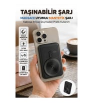 Manyetik Kablosuz Şarj Destekli Dijital Ekranlı Taşınabilir Powerbank