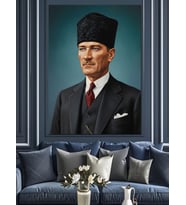 Klasik Giyim Tarzı Atatürk Dekoratif Kanvas - Mdf Ahşap Tablo