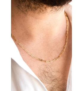 Unisex Halka Altın Kolye (Sarı)