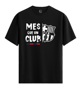 Barça Spirit - %100 Pamuklu Erkek Siyah Tişört - Premium Quality