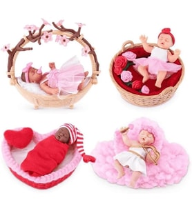 Baby Tatlı Kalpler Sürpriz Paket MNB22000 Özel Kalp Kapsül İçinde Ultra Gerçekçi Mikro Bebek ve Tematik Oyun Aksesuarları