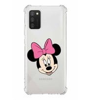 Samsung Galaxy A02s  Köşe Korumalı Antişok Kapak Minnie Mouse Tasarımlı Şeffaf  Kılıf