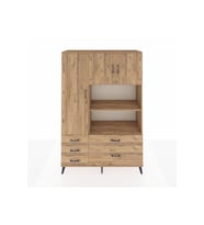 Hyperion Gardrop 7 Raflı 5 Çekmeceli 3 Kapaklı 132x44x195 Çam-Çam