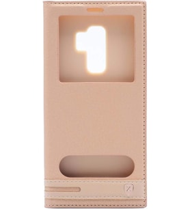 Zore Galaxy S9 ile Uyumlu Elite Serisi Pencereli Kapaklı Kılıf Gold