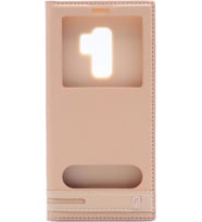 Zore Galaxy S9 ile Uyumlu Elite Serisi Pencereli Kapaklı Kılıf Gold