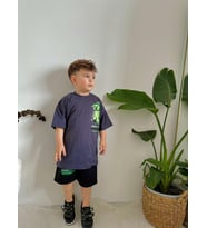 ERKEK ÇOCUK MINECRAFT DESENLİ PAMUK ŞORTLU TAKIM (Siyah)