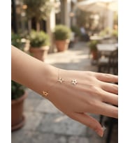 Orjinal 14 Ayar Sertifikalı Altın Zarif Yıldız Altın Şahmeran Bileklik