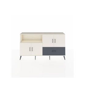 Arges Konsol 4 Raflı Tek Çekmeceli 4 Kapaklı 176x30x99 Aytaşı-Aytaşı/Antrasit