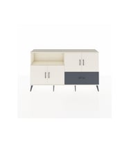 Arges Konsol 4 Raflı Tek Çekmeceli 4 Kapaklı 176x30x99 Aytaşı-Aytaşı/Antrasit