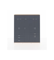 Arges Gardrop 11 Raflı 4 Çekmeceli 2 Askılı 220x30x243 Çam-Antrasit