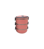 YEMEK TERMOSU KOYU PEMBE 3LÜ SEFER TASI SAKLAMA KABI 1.8LT