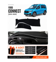 FORD TOURNEO CONNECT (2023-2026) Uyumlu Torpido Örtüsü Torpido Kılıfı - Siyah Gri