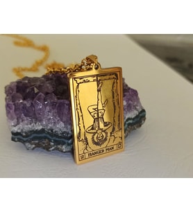 Altın Kaplama Hanged Man Tarot Gümüş Kolye
