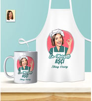 Kişiye Özel En İyi Chef- Aşçı Karikatürlü Mutfak Önlüğü & Kupa Seti