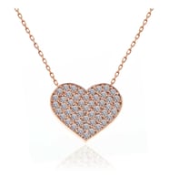 Aya Diamond Gümüş Rose Kalp Kadın Kolye