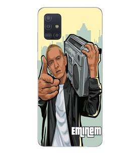 Samsung Galaxy A51 Uyumlu Eminem Tasarımlı Şeffaf Telefon Kılıfı