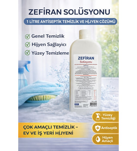 Zefiran Solüsyonu 1 Litre Antiseptik Temizlik Ve Hijyen Amaçlı Çok Amaçlı Solüsyon 1 Adet