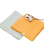 Mayu Baby Collection, 2 Katlı Müslin Bebek Battaniyesi, Çok amaçlı Örtü (Sarı)