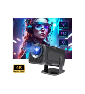 Siyah Taşınabilir 4K 1080P Ev Sineması Projektörü Bluetooth Android R3