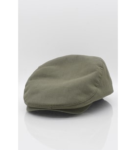 Erkek Haki Kasket Keten Yazlık Flat Cap Şapka