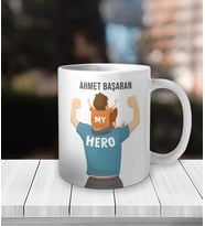 Kişiye Özel Babalar Gününe Özel Tasarım My Hero Kupa Bardak