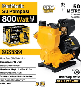 SGS PERİFERİK SU POMPASI 800 WATT 1.2 HP SGS5384