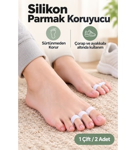3 Parmak İçin Silikon Çekiç Parmak Koruyucu ve Ayak Yüzüğü 1 Çift