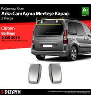 Citroen Berlingo Krom Arka Cam Açma Menteşe Kapağı 2 Prç 2008-2018