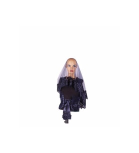 Sultan Model Lacivert Duvak 3lü Set (Çok Renkli)