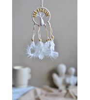 Hayat Ağacı Araba Süsü Rüya Kapanları (Çap 6 cm) - Nude Süet