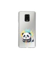 Redmi Note 9 Pro ile Uyumlu Splash Panda Tasarımlı Şeffaf Silikon Kılıf
