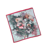 Enba Çiçek Desenli Pamuklu Eşarp 90x90 cm (Kırmızı)