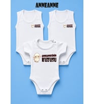 NSR Tasarım Hediye Anneanne Seri Baskılı Yazılı Erkek Bebek Body Zıbın Çoklu Seriler