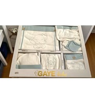 UNİSEX 0-3 AY BEBEK GAYE ORGANİK PAMUK  FİL NAKIŞLI 10 LU SET (Yeşil)