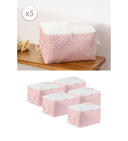 5 Adet Pudra Home Sweet Home Küçük Boy Baza Altı Çorap Valiz Düzenleyici Çeyizlik Organizer Hurç