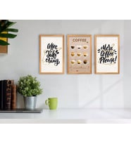 BK Home Coffee Tasarımlı Dekoratif 3’lü Retro Ahşap Tablo-5