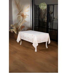 Müge Lüx Jakar Kumaş Bej Masa Örtüsü Dikdörtgen 160x220 Cm - 1049 (Standart)