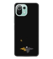 Xiaomi Mi 11 Lite Kılıf Silikon Desen Exclusive Ay Ve Kedi 1683