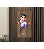 BK Gift Kişiye Özel Amerikan Futbolcusu Karikatürlü Kabartma Figürlü Ahşap Tablo-10,  Arkadaşa Hediye, Sevgiliye Hediye, Duvar Dekoru