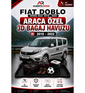 Fiat Doblo Geniş Aile 2010 - 2022 Araca Özel 3D Bagaj Havuzu