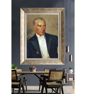 Gümüş Çerçeveli Atatürk Tablo ds213
