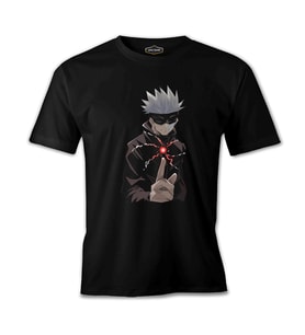 Naruto Gojo Saturo Siyah Erkek Tshirt