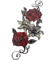 Caş Dekorasyon Gül Figürlü Geçici Dövme Tattoo